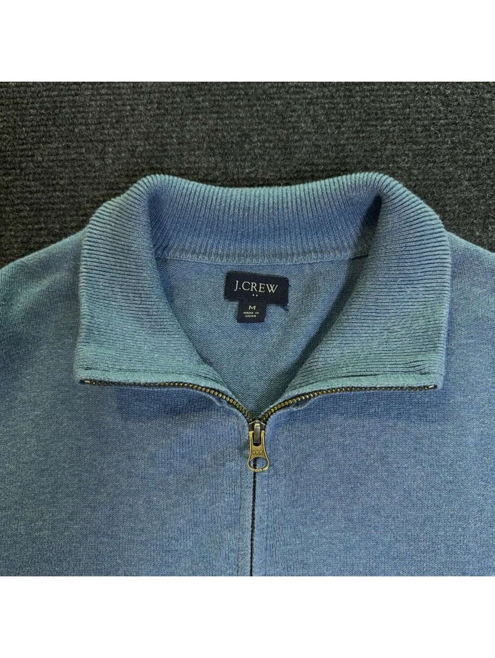 J Crew Men's Medium Quarter Zip Cotton Sweater